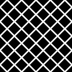 Poster - seamless black and white diagonal square pattern background design - simple geometric vector illustr