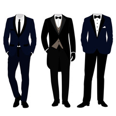 Wall Mural - Wedding men's suit and tuxedo. Collection.