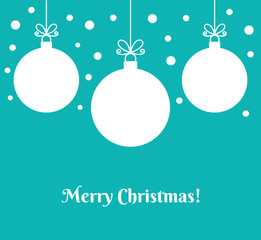 Canvas Print - christmas baubles ornaments on blue background