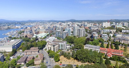 Sticker - Aerial view of Victoria skyline, Vancouver Island