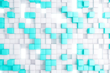 Poster - Light blue cube backdrop
