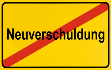 German city limits sign symbolising end of new indebtedness