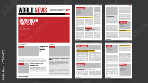 Fotografía Newspaper Design Blank Vector