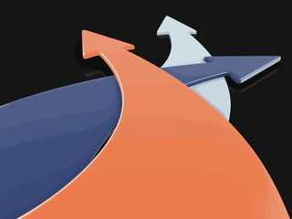 Poster - 3d image of arrows in different directions. Image with clipping path