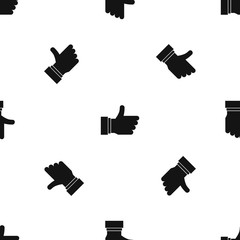 Poster - Thumb up sign pattern seamless black
