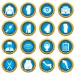 © ylivdesign - Plastic surgeon icons blue circle set