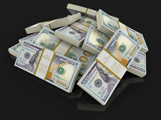 Poster - Pile of Dollars. Image with clipping path