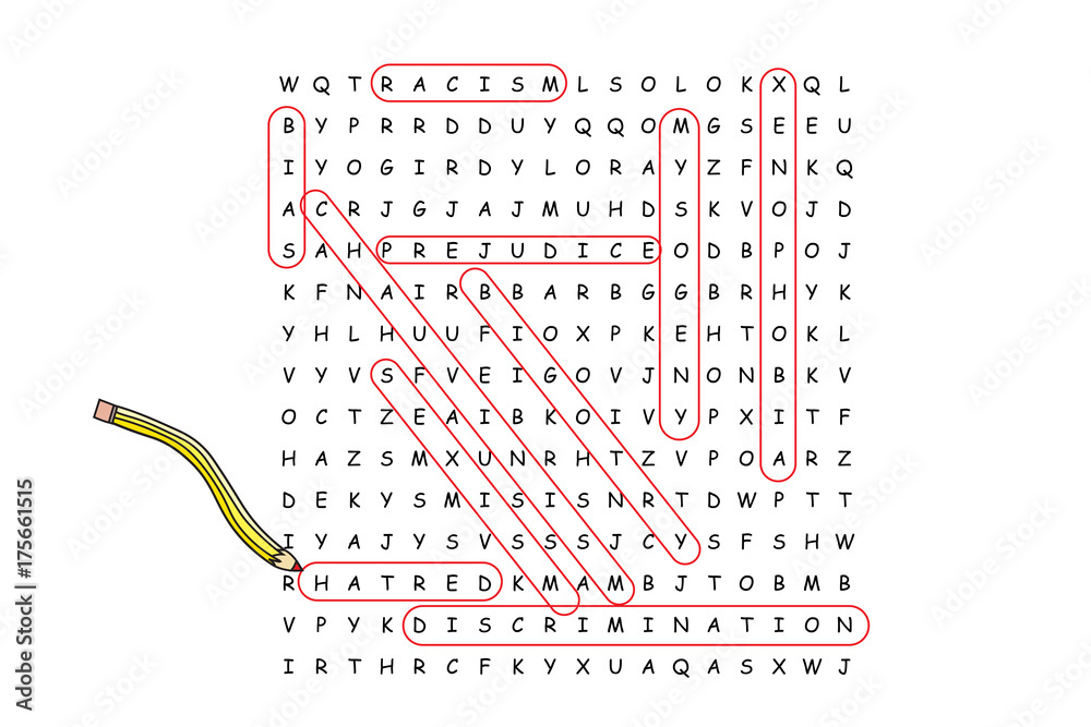Finding hidden hatred word search puzzle Stock Illustration | Adobe Stock