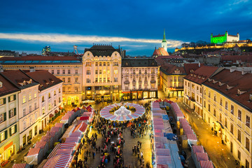 Wall Mural - Christmas market in Bratislava, Slovakia
