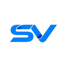 Sv Logo Initial Logo Vector Modern Blue Fold Style