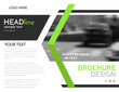 © Yochanan - Green business presentation template, minimal brochure design. Modern technology leaflet layout, vector corporate identity magazine cover