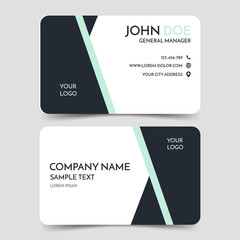 Wall Mural - Black and white modern business card template, vector minimal corporate identity card design, eps10