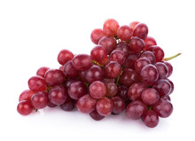 Ripe Red Grape Isolated On White Background