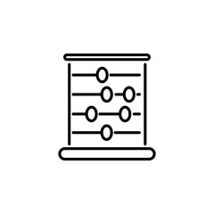 Poster - School abacus line icon