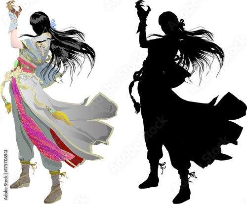 女暗殺者のシルエット Stock Vector Adobe Stock