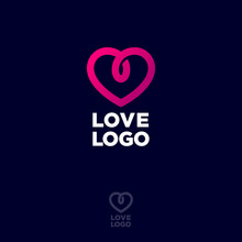 Communication Or Chat Logo. Conference Emblem. Jewelry Icon. The Letters And Decorative Heart On A Dark Background.