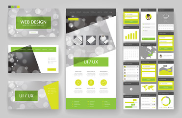 Website design template and interface elements