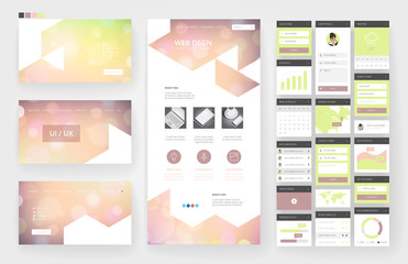 Website design template and interface elements