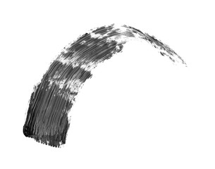 Wall Mural - Black mascara brush stroke isolated on white