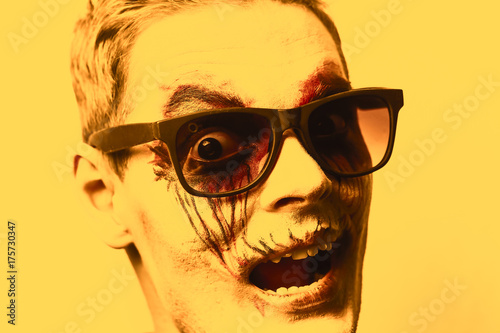 Obraz na płótnie makijaż halloween zombie mężczyzn