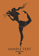 Wall Mural - Ancient Greece girl carrying an amphora. Silhouette