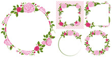 Border Template With Pink Roses