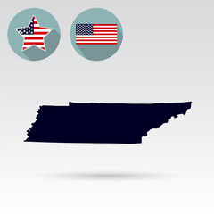 map of the u.s. state of tennessee on a white background. americ