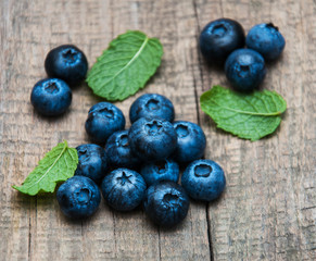 Fresh blueberries on a table