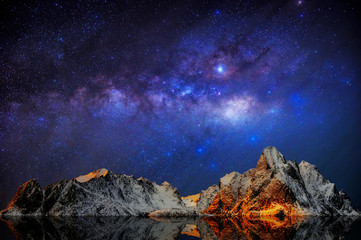 Wall Mural - milky way over norway.