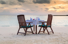 Romantic Beach Dinner With Sunset