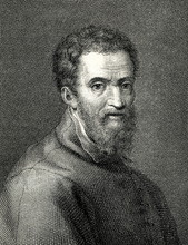 Portrait Of Michelangelo, Italian Sculptor And Painter, By Giorgio Vasari (from Spamers Illustrierte Weltgeschichte, 1894, 5[1], 120)
