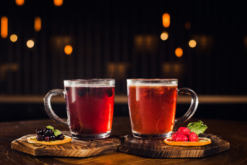 Two cup of herbal berry tea