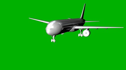  isolated white 3d rendering of an airplane on a green background
