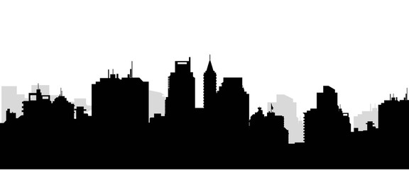 Canvas Print - Morning City Skyline - Vector