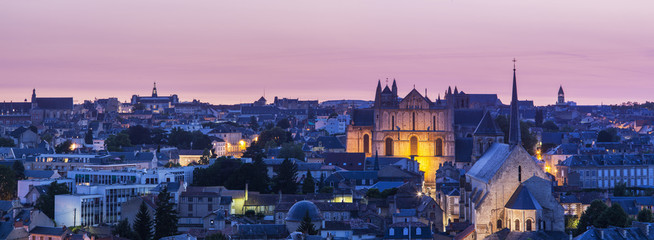 Wall Mural - Panorama of Poitiers with Cathedral of Saint Peter