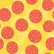 Seamless pepperoni pizza pattern