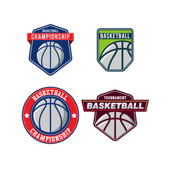 Canvas Print - Basketball Vector Logo Set