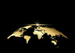 © flyalone - Earth and ray with golden color on black for decoration background