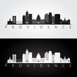 Providence usa skyline and landmarks silhouette, black and white design, vector illustration.