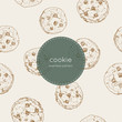 chocolate chip cookie., seamless pattern vector.