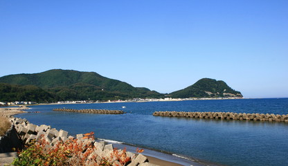 Landscape with coast of Hokkaido