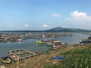 floating village in java, indonesia