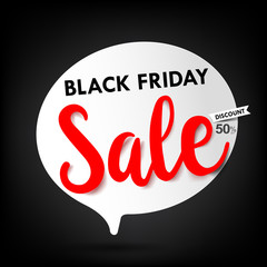 Wall Mural - Black friday web tag banner promotion sale discount style vector illustration 002