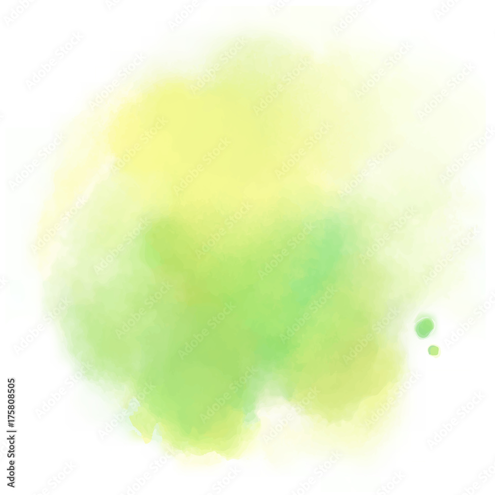 yellow green watercolor splash vector painted water color background ...
