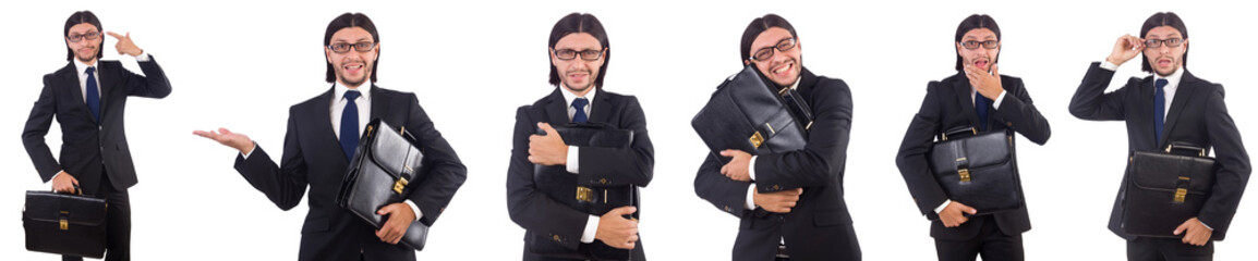 Poster - Young businessman isolated on the white background