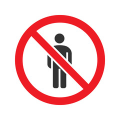 Sticker - Forbidden sign with man silhouette glyph icon