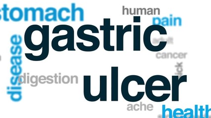 Canvas Print - Gastric ulcer animated word cloud, text design animation.