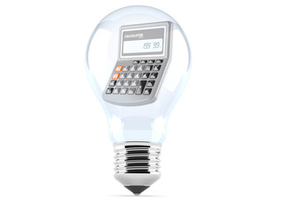 Wall Mural - Light bulb with calculator