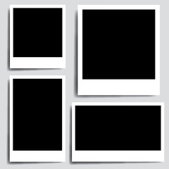 Fototapete - Realistic collection old photo frame - vector