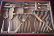 Beautiful vintage silver fish cutlery set for 12 people completed with server flatware